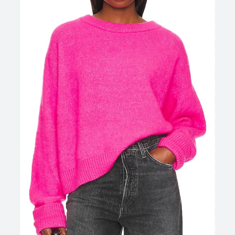 American Vintage Bright Pink Crewneck Sweater